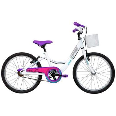 Imagem de Bicicleta Infantil Aro 20 Caloi Ceci Branca - com Cestinha Freio V-Bra