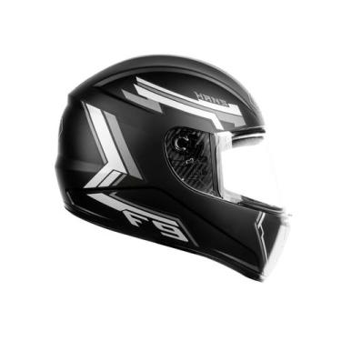 Imagem de Capacete Moto Masculino Feminino Fly F-9 Hans, Preto Fosco Grafite, 60