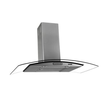 Imagem de Coifa de Parede Terim Vidro Curvo Inox 75cm 5 Bocas com Exaustor Depurador Led 3 Velocidades 220V