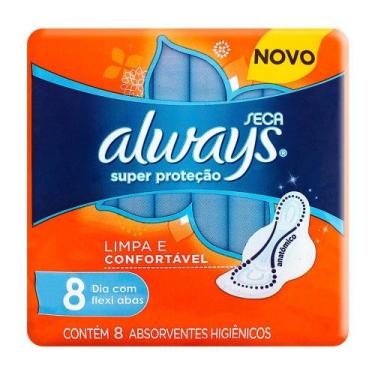Imagem de Absorvente Always Absorção Seca P, Com Abas, 8 Unidades