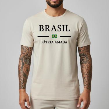 Imagem de Camiseta Masculina Seleção Brasileira Copa 2026 Patria Amada Camisa Brasil Original Som...