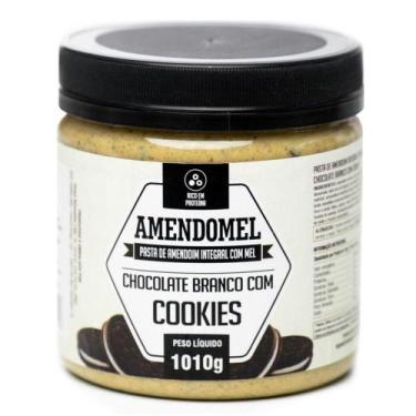 Imagem de Pasta de Amendoim Amendomel 500g Choc Branco com Cookies - Thiani