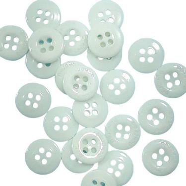 Imagem de Botão Branco 10mm 4 Furos Plástico Abs Brilho 50Un 100Un 200Un uniform