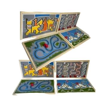 Imagem de Brinquedo Educativo Painéis Psicomotores Ilustrados 4 Und para Coordenação Motora e Raciocínio Sonho de Criança