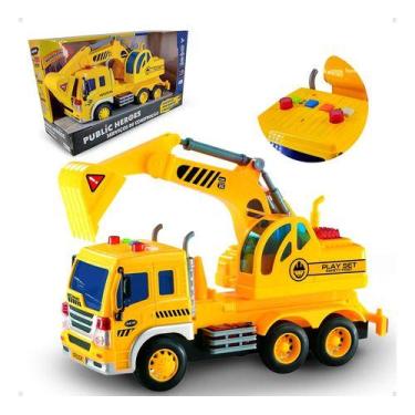 Imagem de Caminhao truck escavadeira construcao com luz e som 1:16 - Shiny Toys