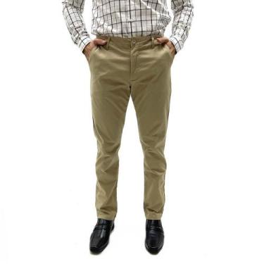 Imagem de Calça Sibra Esporte Fino Slim Masculina, 50, Caqui