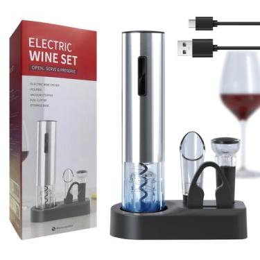 Imagem de Abridor Elétrico de Vinho Oaklete Kit Recarregável 6 em 1