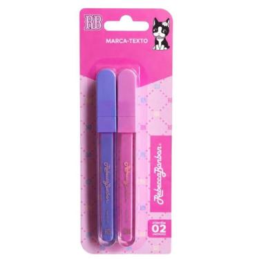 Imagem de Marca Texto Rebecca Bonbon 2 Cores Pastel Lilás Rosa Escolar Desenho E