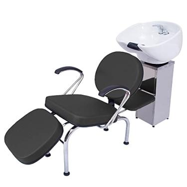 Imagem de Lavatório Salão Beleza Cabeleireiro Louça Inox Veneza Preto