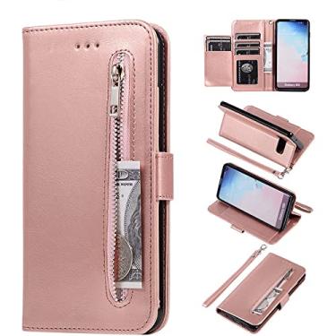 Imagem de Couro ZipperFor A52 A72 Case Para Samsung Galaxy S21 S20 FE S10 S9 S8 Plus S7 Note 8 9 10 20 Ultra A12 A32 A51 A71 A70 A50 Capa, RoseGold, Para Note9