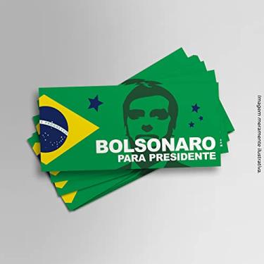 Imagem de Kit 8 Adesivos Campanha Política Bolsonaro para Presidente 7cmx15cm