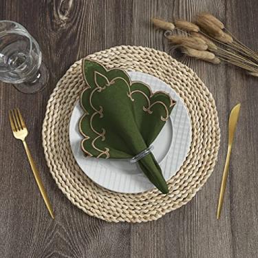 Imagem de Guardanapo Sparta Bordado 6 Peças Tecido Engomado Cor: Musgo