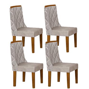 Imagem de Kit 04 Cadeiras Sala de Jantar Perola Madeira Moveis Leifer