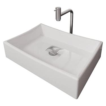 Imagem de Kit Cuba Dalla Sobrepor com Torneira Inox e Valvula Click Branco