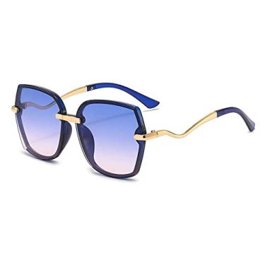 Imagem de Óculos de sol de moda ao ar livre proteção uv óculos de sol femininos metal armação grande óculos de sol de tendência, 3, tamanho único