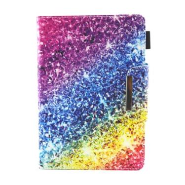 Imagem de CUTTIZ Capa de tablet colorida universal elegante compatível com capa flip de 7 polegadas 8 polegadas 10 polegadas capa inserível cartão multifuncional suporte capa de couro (P6,7 polegadas em geral)
