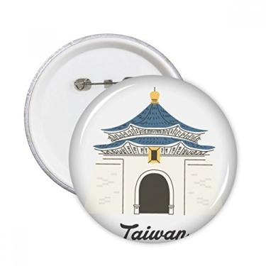Imagem de Taiwan Travel Chiang Kai-Shek Memorial Hall alfinetes redondos emblema botão decoração acessório 5 peças