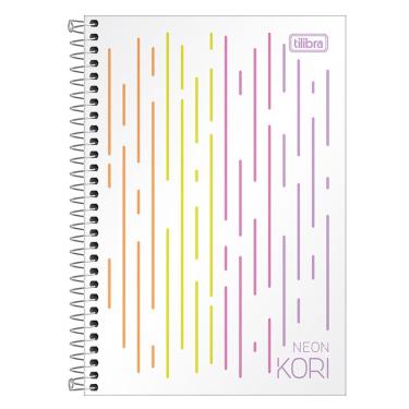 Imagem de Caderno espiral capa plástica sem pauta 1/4 - 80 folhas - Neon Kori - Tilibra