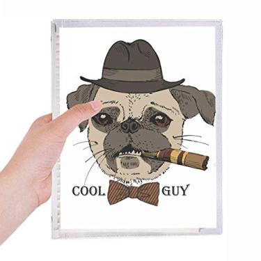 Imagem de Caderno estilo britânico suave fumê para cães e cigarros, diário de folhas soltas recarregável
