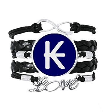 Imagem de OFFbb-USA Pulseira Lao Currency Symbol Kip LAK Love Acessório de couro torcido para presente