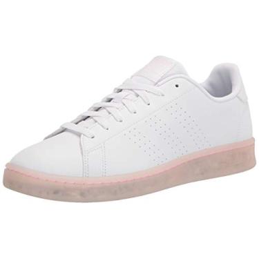 Imagem de adidas Tênis feminino Advantage, Branco/Branco/Rosa transparente, 39