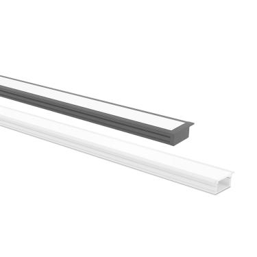 Imagem de Perfil de Embutir Taschibra Para Fita de Led Vertex 24 Com 1,5 Metros Preto