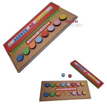 Imagem de Brinquedo Educativo Pedagógico Em Madeira Premium Acerte As Cores