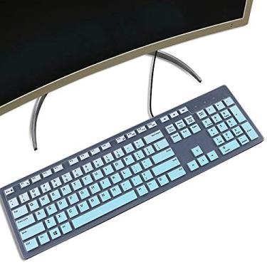Imagem de Capa de teclado compatível com teclado Dell KB216 com fio e KM636 sem fio/Dell Optiplex 5250 3050 3240 5460 7450 7050/Dell Inspiron AIO 3475/3670/3477 All-in One Desktop Keyboard Skin, Ombre Mint