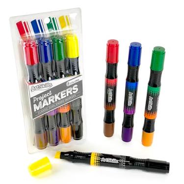 Imagem de ArtSkills Marcadores de pôster grandes com pontas duplas, 8 cores clássicas, 4 unidades, padrão