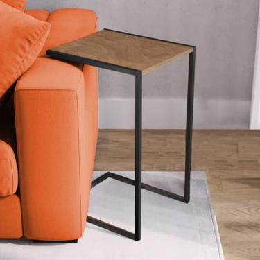 Imagem de Mesa Lateral Industrial Steel Preta e Imbuia