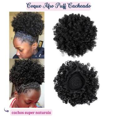 Imagem de Afro Puff Orgânico 120G Preto Cacheado Weng - BHAIR