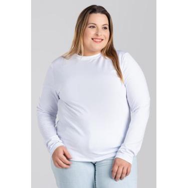 Imagem de Blusa Feminina Manga Longa Plus Size Térmica Peluciada - Serena, Branc