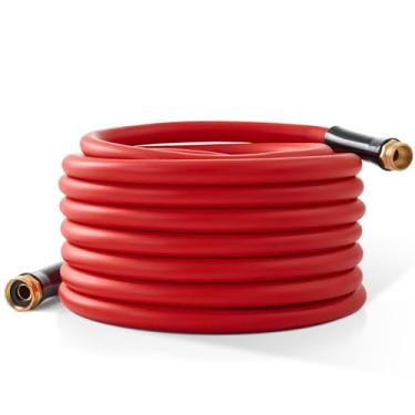 Imagem de Mangueira de jardim 7,6 m x 5/20.3 cm Mangueira de água resistente quente/fria, -45.6 °C a 87.8 °C, mangueiras de borracha flexível de 600psi, conexões sólidas de 0,9 cm para gramado e jardim ao ar