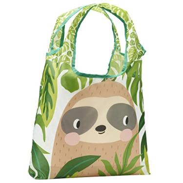 Imagem de O-WITZ Sacolas de compras reutilizáveis | Sacola sacola vibrante para compras, academia, equipamentos de praia, brinquedos e mais | Design lavável com alças grandes para máxima conveniência | Dobra em uma pequena bolsa, verde preguiça