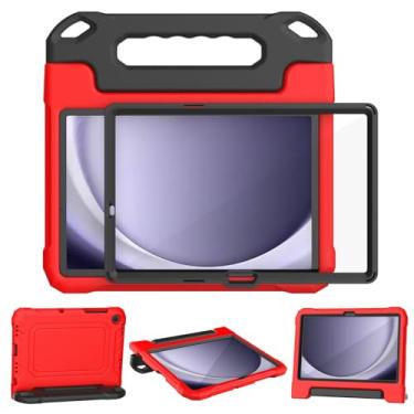 Imagem de YIHE Capa infantil para Samsung Galaxy Tab A9+/A9 Plus 11 polegadas 2023 (SM-X210/X216/X218), capa à prova de choque com suporte para tablet Galaxy A9 Plus com protetor de tela embutido, vermelho e