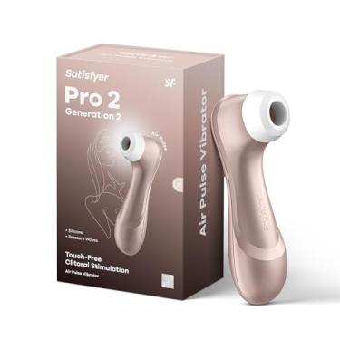 Imagem de Satisfyer Pro 2 Estimulador de Clitóris com Pulso de Ar - Tecnologia de Ondas de Pressão de Sucção do Clitóris Sem Contato, à Prova d'Água, Recarregável (Rosa Ouro)