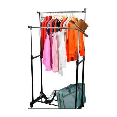 Imagem de Arara De Roupa Dupla Com Sapateira Organizador De Roupas 2 C - oem