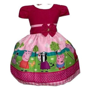 Imagem de Vestido Temático Infantil Porquinha Pig Jardim - PEQUENOS ENCANTOS BAB