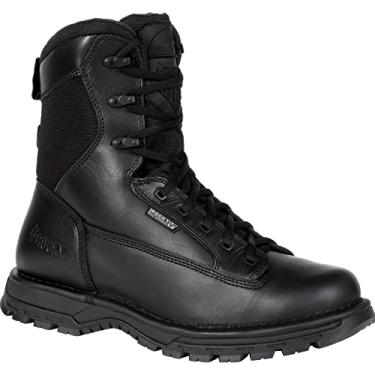 Imagem de Rocky Bota feminina Portland 20 cm com zíper lateral preto impermeável, Preto, 9.5