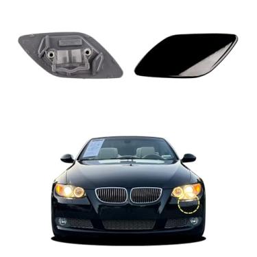 Imagem de Goholy Capa de arruela de farol de para-choque dianteiro de carro compatível com BMW 328i 335i Coupe Convertible 2007-2010 Tampa de bicos de arruela de farol 61677171659 61677171660 Capa de spray de