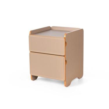Imagem de Mesa de Cabeceira 2 Gavetas 45cm Cindy - Marrom - Magazine Decor