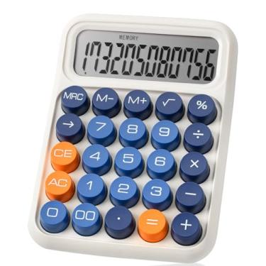 Imagem de Mr. Pen - Calculadora de interruptor mecânico, 12 dígitos, visor LCD grande, botões grandes de calculadora rosa, calculadora mecânica, marrom quente