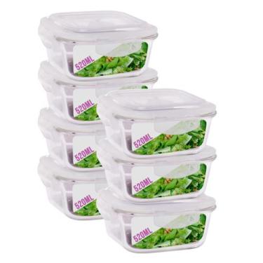 Imagem de Pote Vidro Hermético Marmita Mantimento Tampa 800ml 7 Unidade - QUALIT