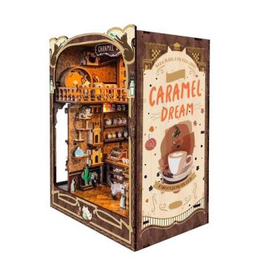 Imagem de Kit de casa de bonecas DIY STRUCWOOD Book Nook Caramel Dreams com LED