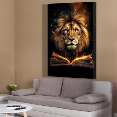 Imagem de Leão da tribo de Judá e a Bíblia - MeMoldura, Chassi Borda Infinita, 8