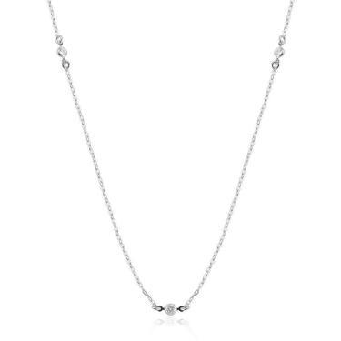 Imagem de Colar Longo Ponto De Luz Prata 925