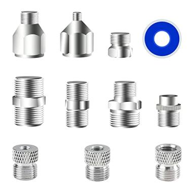 Imagem de HUBEST Conjunto de adaptador de aerógrafo de vários tamanhos, kit de conectores de encaixe de escova de ar, acessórios de aerografia para compressor de ar, aerografia asteca Badger Paasche