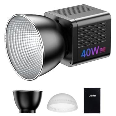 Imagem de ULANZI 40W Pro RGB Luz de Vídeo LED Portátil, Bateria Interna de 3400mAh, Iluminação Contínua COB Mini Metálica Ajustável (2500K-6500K) para Vídeo e Fotografia, Observação: sem adaptador de energia CC