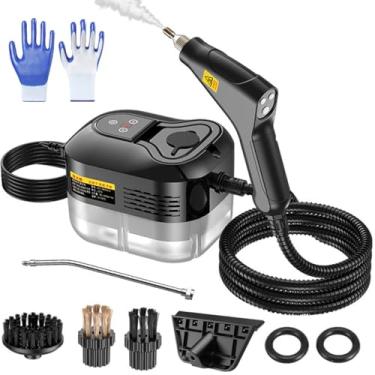 Imagem de Kimilx Vaporizador De Alta Pressão Preto 1500 W, Limpador A Vapor Portátil Com Interruptor Controlável Por Alça Para Janela, Cozinha, Estofados, Piso