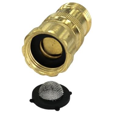 Imagem de Vibrant Yard Co. LLC Regulador de pressão de 25 psi para mangueira de imersão e sistema de irrigação por gotejamento com rosca de mangueira – latão resistente sem chumbo (com anéis de vedação